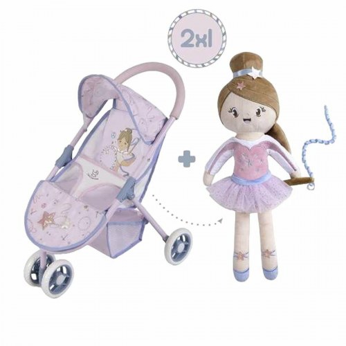 Decuevas Gala lille dukkevogn 33 × 48 × 55 cm - syren, inkl. dukke (op til 50 cm)