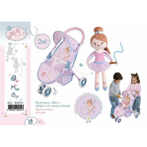 Decuevas Gala lille dukkevogn 33 × 48 × 55 cm - syren, inkl. dukke (op til 50 cm)