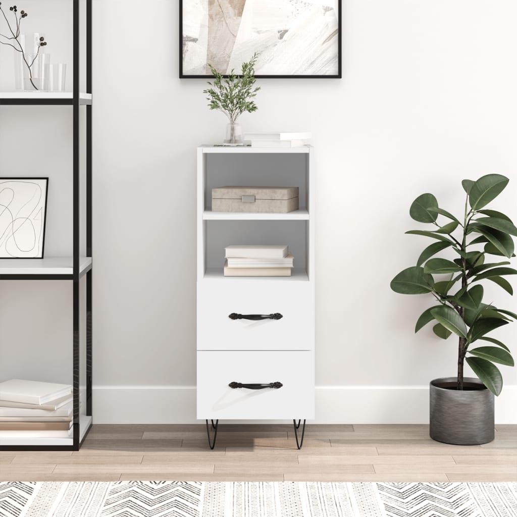 Skænk/kommode 34,5×34×90 cm i konstrueret træ - hvid