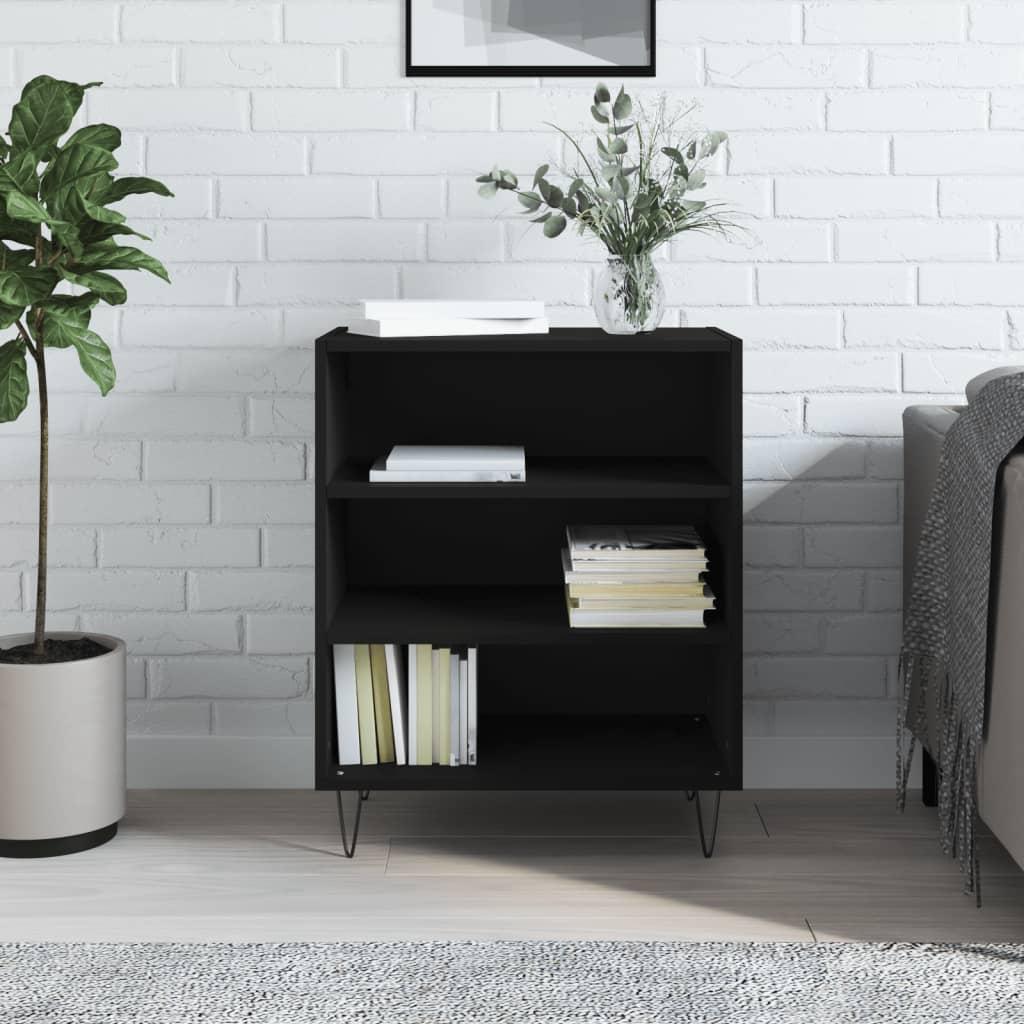 Skænk 57×35×70 cm i sort konstrueret træ med jernben