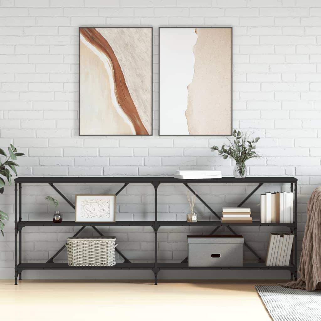 Konsolbord 160X30X75 Cm Konstrueret Træ Og Jern - Sort / 200 cm