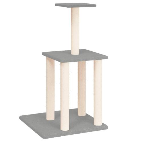 Kradsetræ med sisalkradsestolper 85,5 cm lysegrå