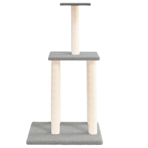 Kradsetræ med sisalkradsestolper 85,5 cm lysegrå