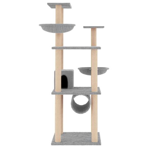 Kradsetræ med sisalstolper 141 cm lysegrå