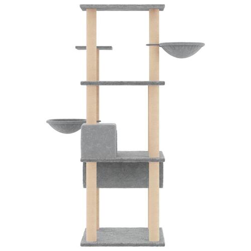 Kradsetræ med sisalstolper 141 cm lysegrå