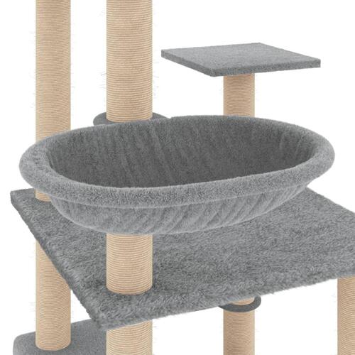 Kradsetræ med sisalstolper 141 cm lysegrå