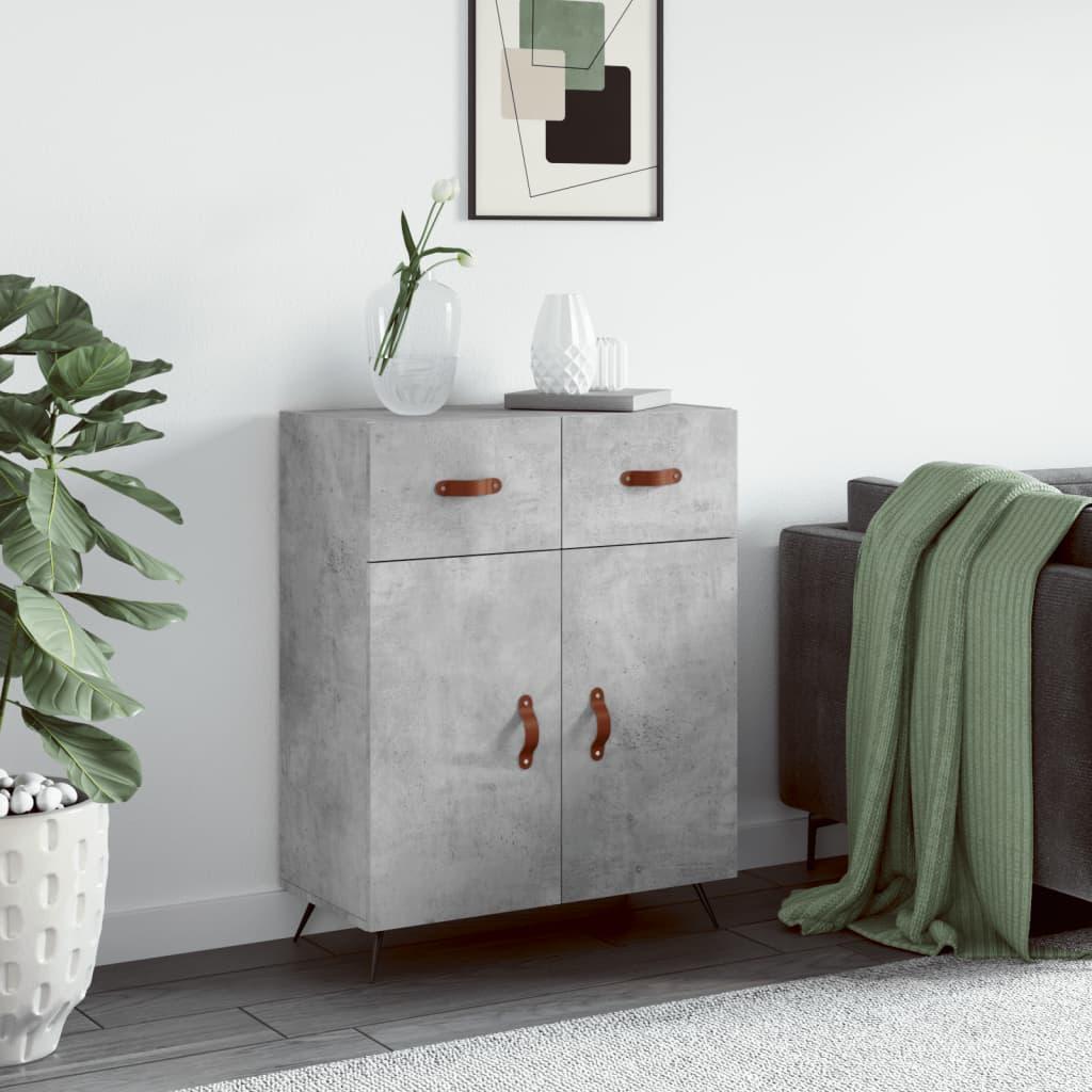 Skænk i konstrueret træ - 69,5 × 34 × 90 cm, betongrå