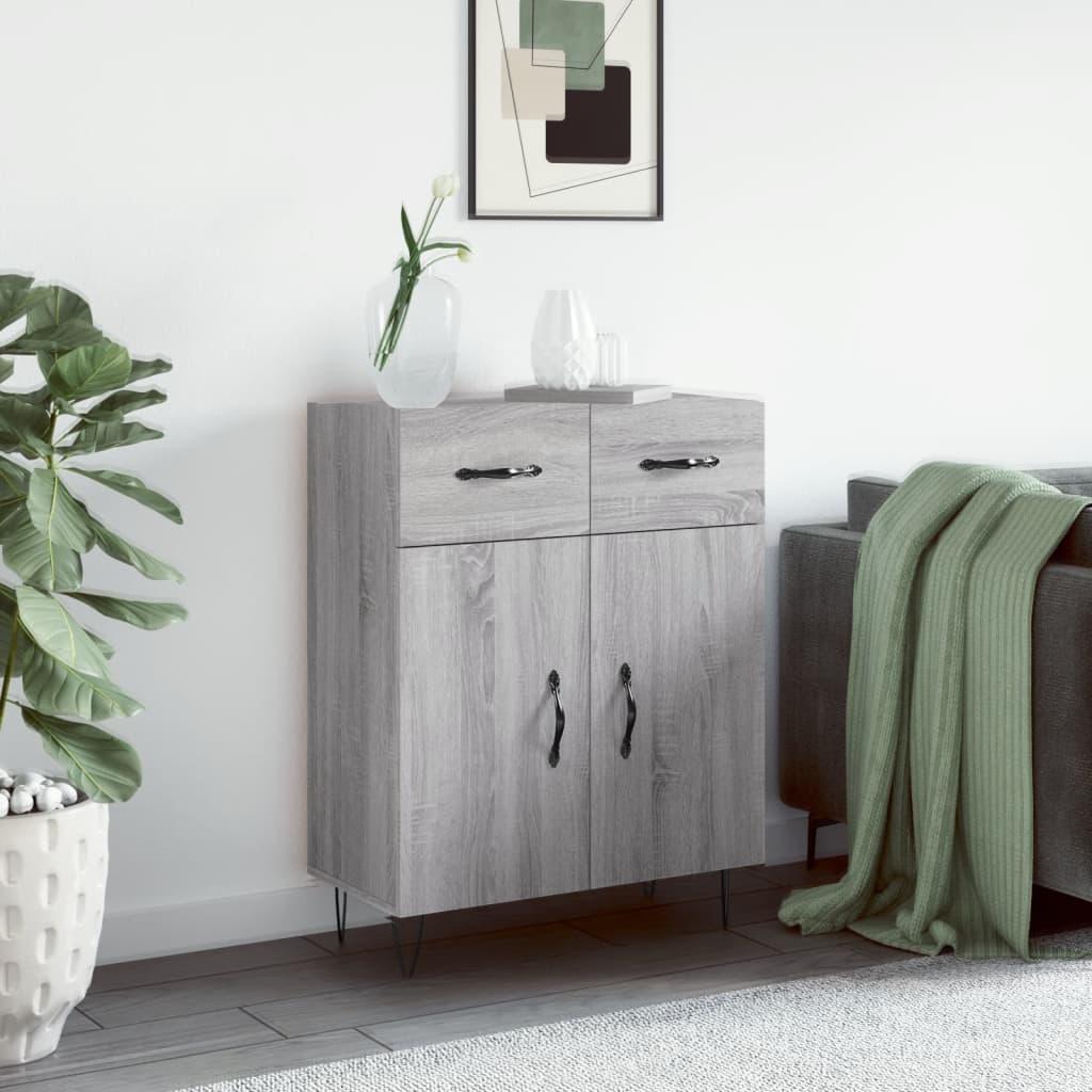 Skænk i konstrueret træ - 69,5 × 34 × 90 cm, grå sonoma-eg