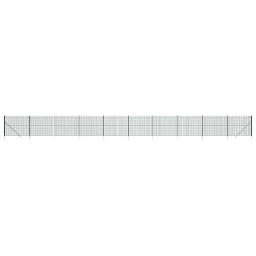 Trådhegn med jordspyd 1,4 × 25 m - grøn, galvaniseret stål med PVC