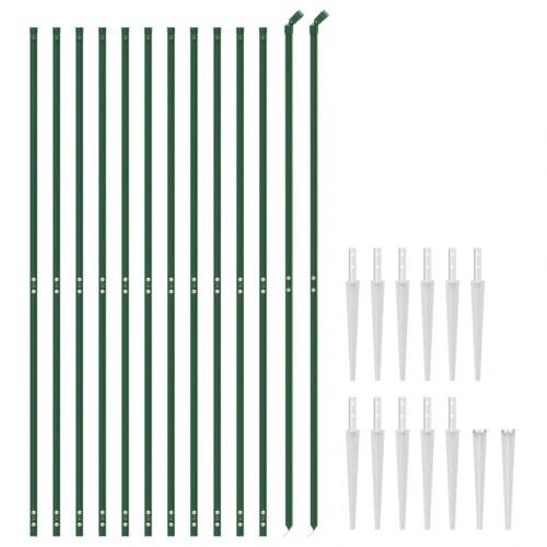 Trådhegn med jordspyd 1,6 × 25 m - grøn PVC-belagt