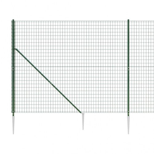 Trådhegn med jordspyd 1,6 × 25 m - grøn PVC-belagt