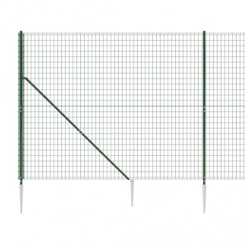 Trådhegn med jordspyd 1,8 × 25 m - grøn, galvaniseret stål med PVC