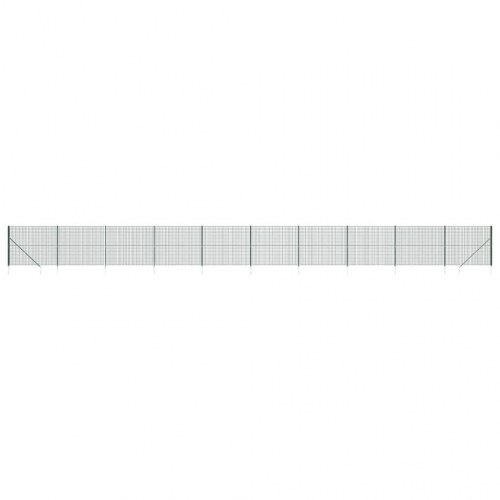 Trådhegn med jordspyd 2 × 25 m - grøn, galvaniseret stål med PVC-belægning