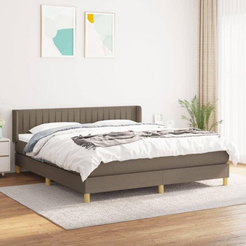Kontinentalseng med madras 180×200 cm - stof, gråbrun