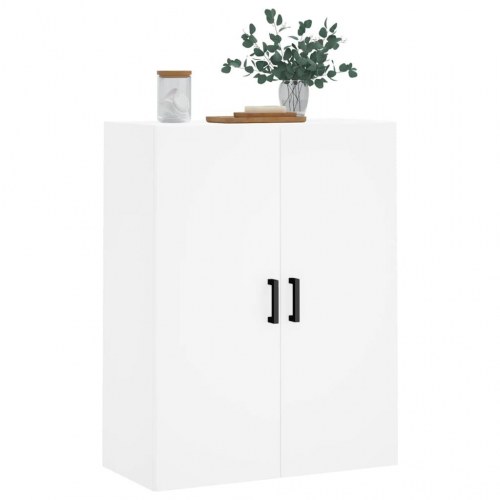 Væghængt skab 69,5×34×90 cm - hvid opbevaring med låger