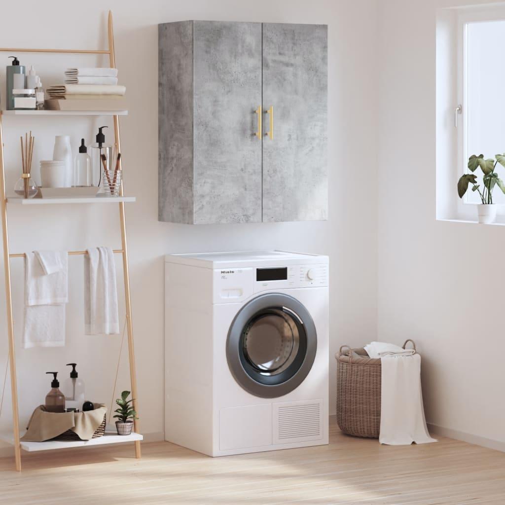 Væghængt Skab 69,5X34X90 Cm Konstrueret Træ - Betongrå