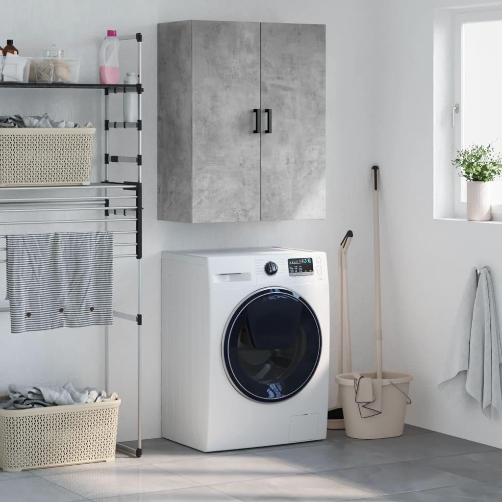 Væghængt skab 69,5x34x90 cm konstrueret træ betongrå billede