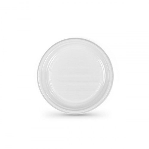 Algon genanvendelige engangstallerkener - hvid plast, Ø 20,5 cm (100 stk.)