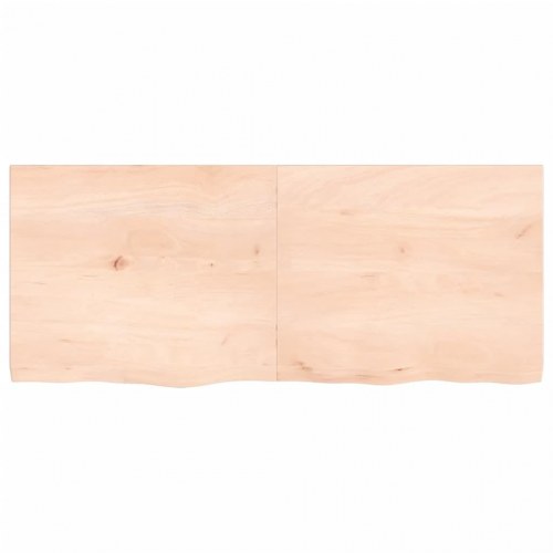 Væghylde 120x50x(2-4) cm ubehandlet massivt egetræ