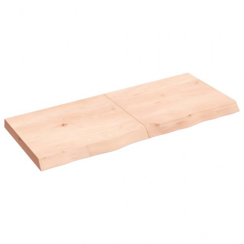 Væghylde 120x50x(2-6) cm ubehandlet massivt egetræ