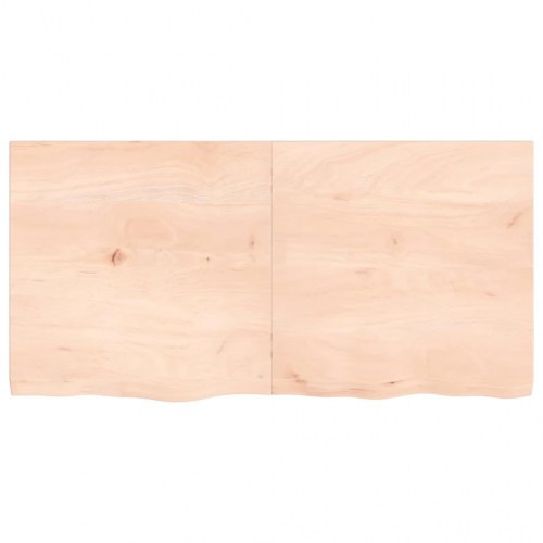 Væghylde 120x60x(2-4) cm ubehandlet massivt egetræ