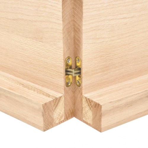 Væghylde 140x60x(2-6) cm ubehandlet massivt egetræ