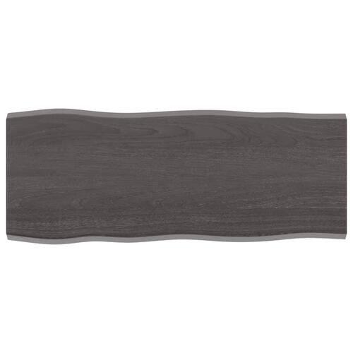 Bordplade 100x40x2 cm naturlig kant behandlet egetræ mørkebrun