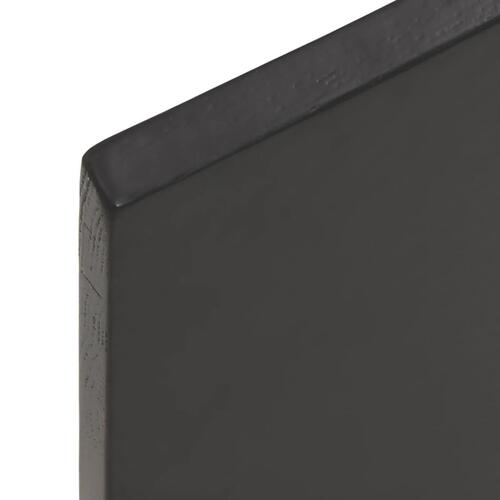 Bordplade 100x40x2 cm naturlig kant behandlet egetræ mørkebrun