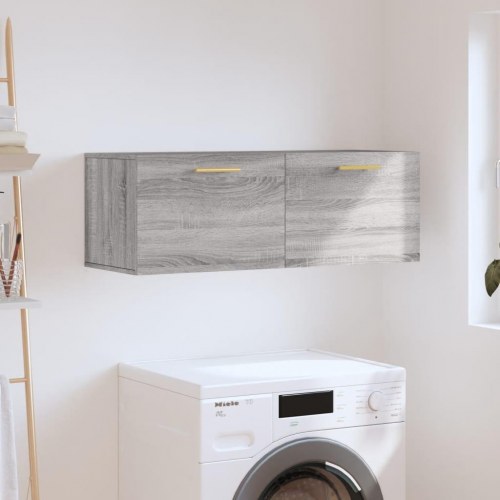 Vægskab 100 x 36,5 x 35 cm i konstrueret træ - grå sonoma-eg