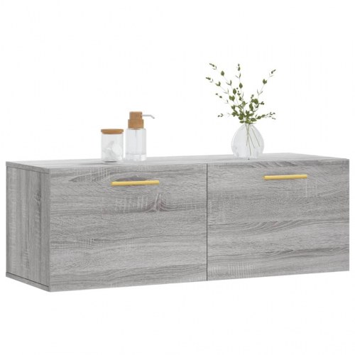 Vægskab 100 x 36,5 x 35 cm i konstrueret træ - grå sonoma-eg