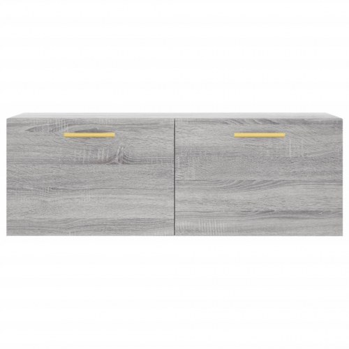 Vægskab 100 x 36,5 x 35 cm i konstrueret træ - grå sonoma-eg