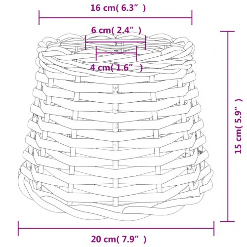 Lampeskærm til loftlampe Ø20 x 15 cm - flet, hvid