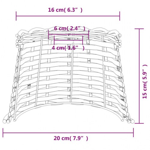 Lampeskærm til loftlampe Ø20 x 15 cm - flet, hvid