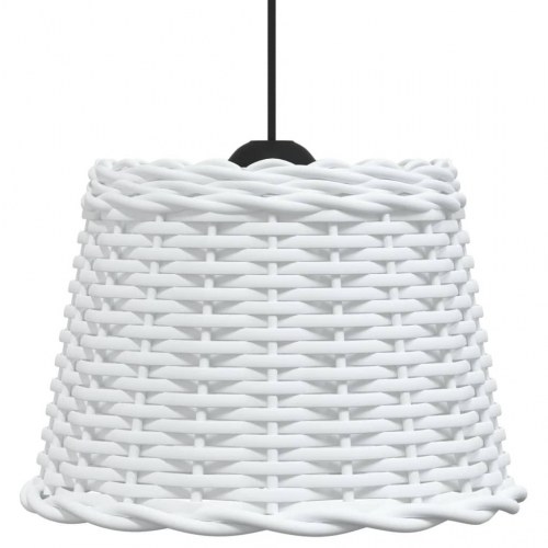 Lampeskærm til loftlampe Ø30 × 20 cm - flet, hvid