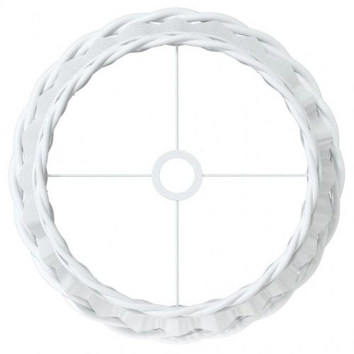 Lampeskærm til loftlampe Ø45 × 28 cm - flet, hvid