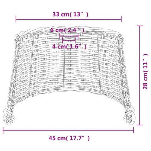 Lampeskærm til loftlampe Ø45 × 28 cm - flet, hvid