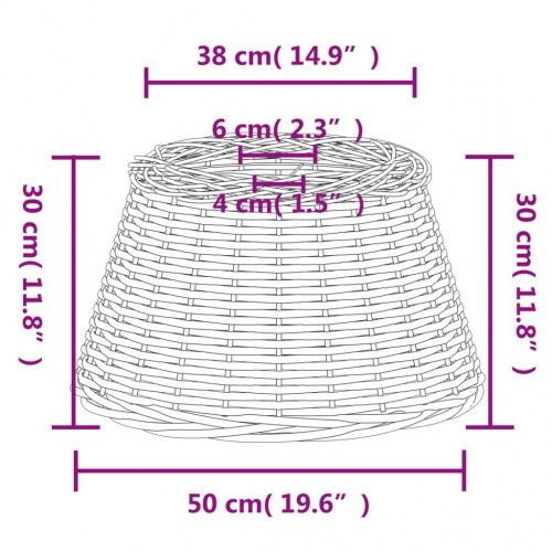 Lampeskærm til loftlampe Ø50 × 30 cm - flet, hvid