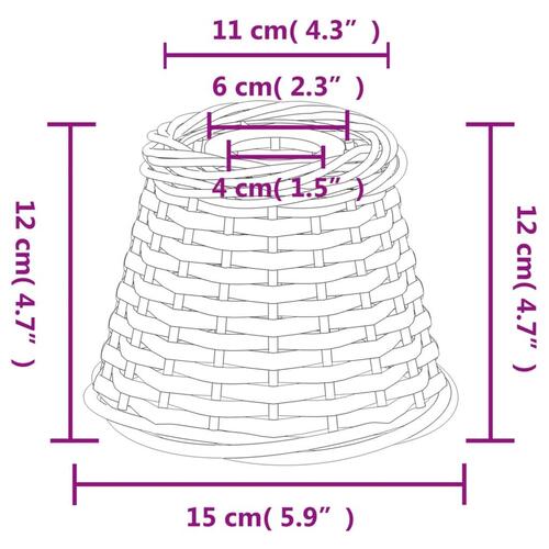 Lampeskærm til loftlampe Ø15x12 cm flet brun