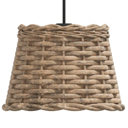 Lampeskærm til loftlampe Ø20 × 15 cm - flet, brun