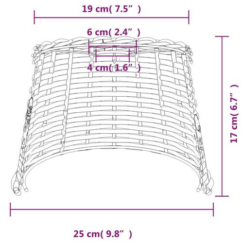 Lampeskærm til loftlampe Ø25x17 cm flet brun