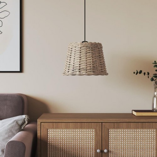 Lampeskærm til loftlampe Ø30 × 20 cm - flet, brun