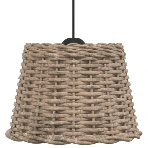 Lampeskærm til loftlampe Ø30 × 20 cm - flet, brun
