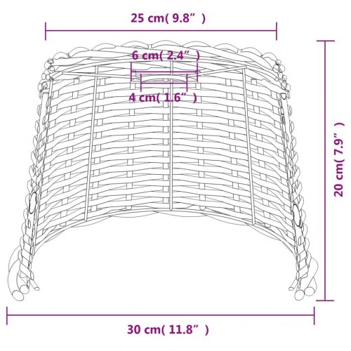 Lampeskærm til loftlampe Ø30 × 20 cm - flet, brun