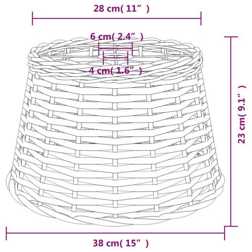 Lampeskærm til loftlampe Ø38x23 cm flet brun