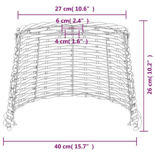 Lampeskærm til loftlampe Ø40x26 cm flet brun