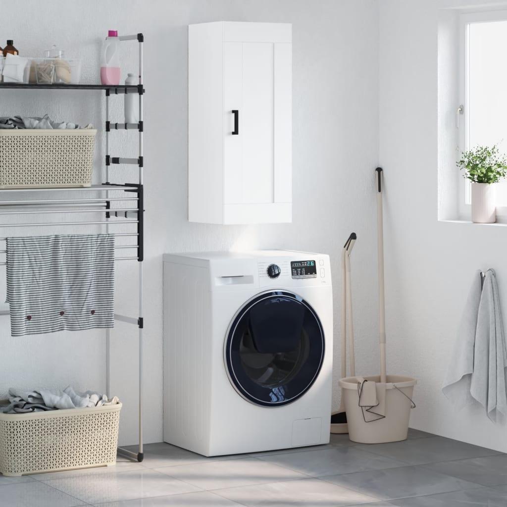 Vægskab 34,5x34x90 cm konstrueret træ hvid