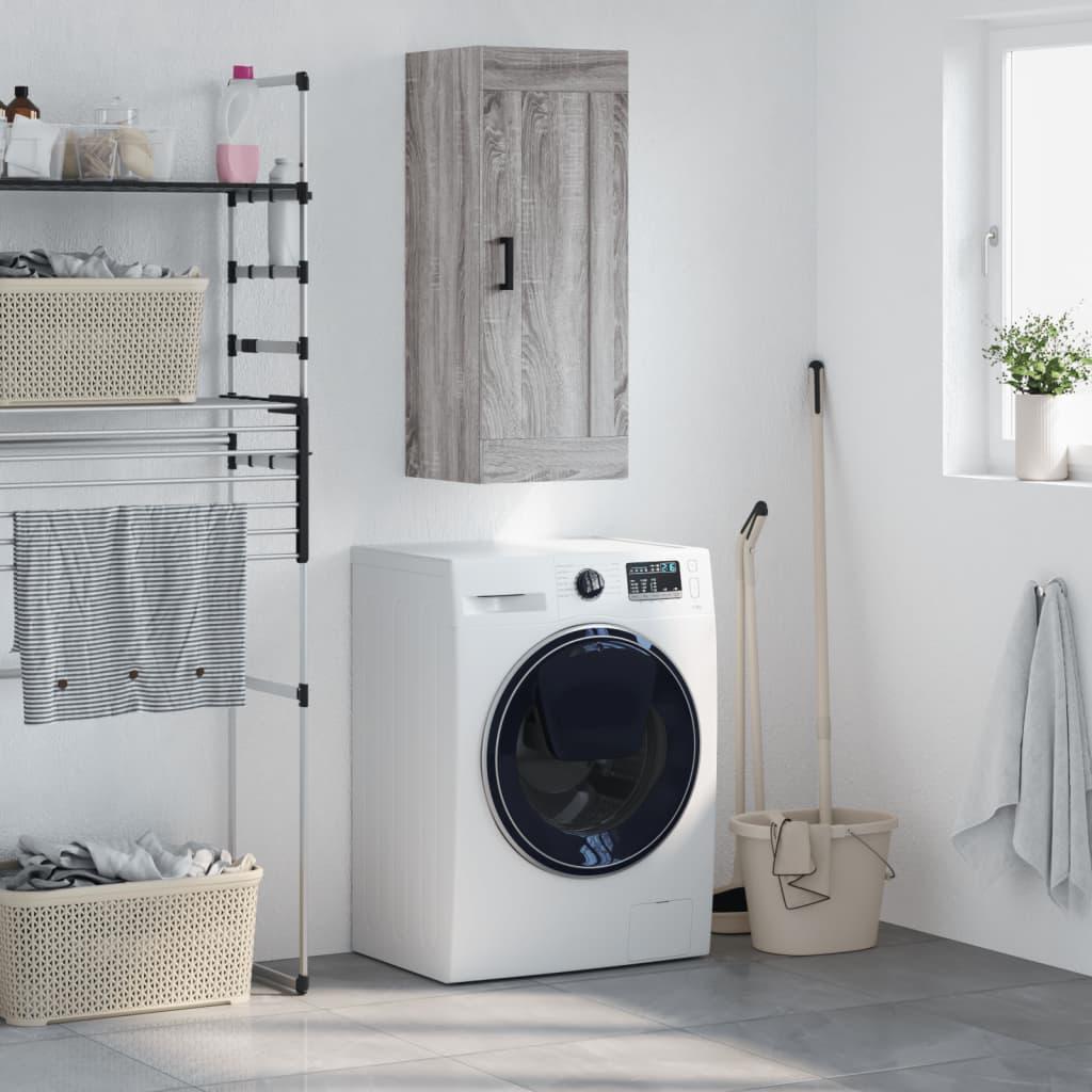 Vægskab 34,5x34x90 cm konstrueret træ grå sonoma-eg billede