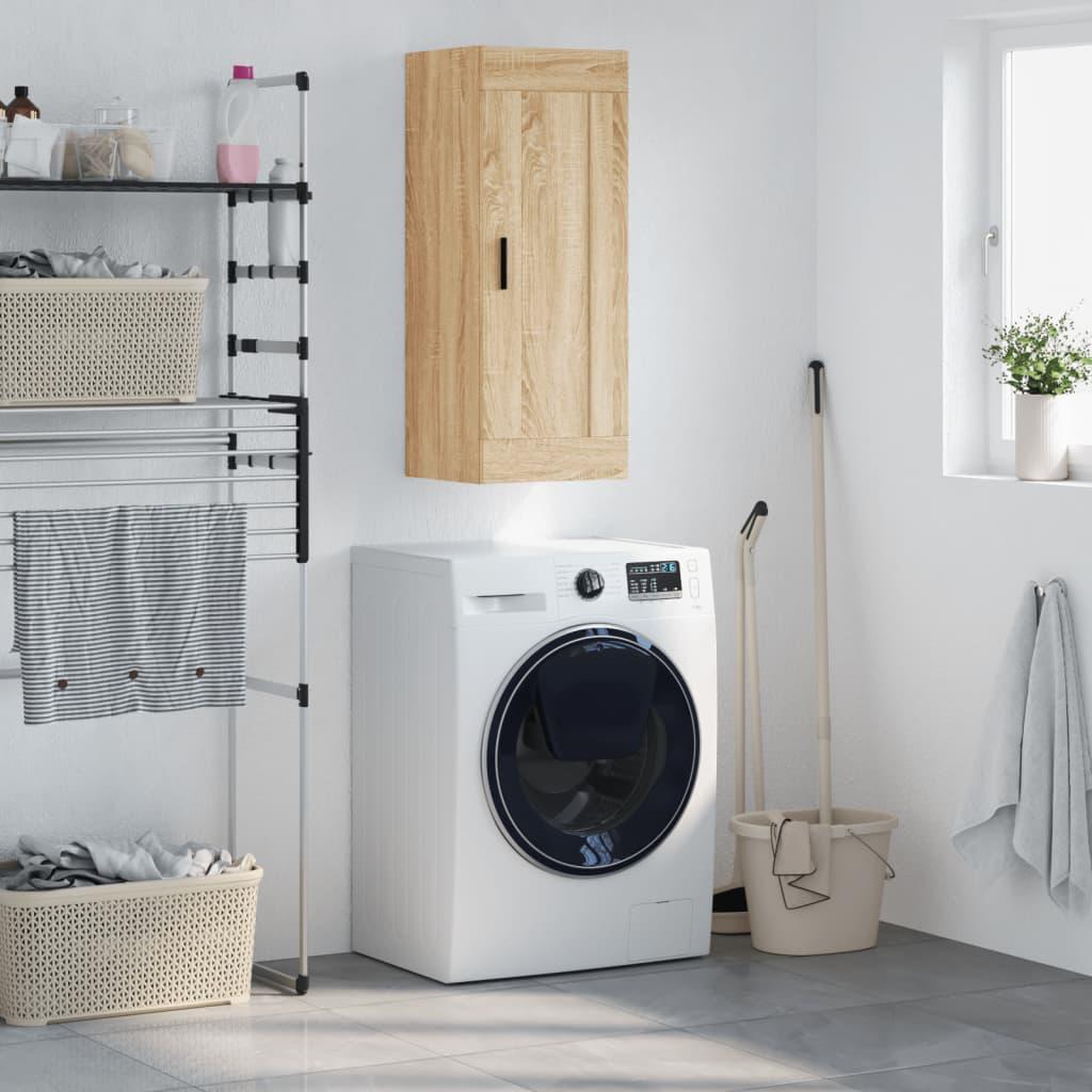 Vægskab 34,5x34x90 cm konstrueret træ sonoma-eg