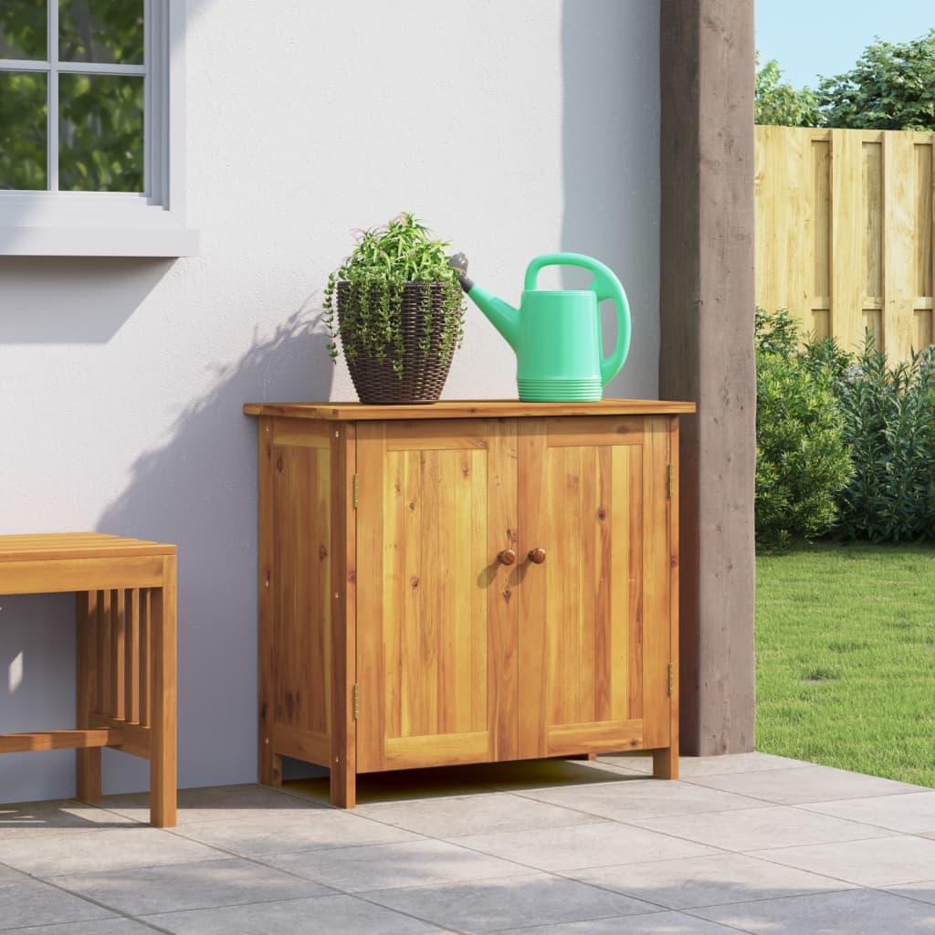 Haveskab 75×35×70 cm i massivt akacietræ - opbevaringsskab til have og terrasse