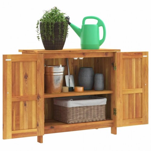 Haveskab 75×35×70 cm i massivt akacietræ - opbevaringsskab til have og terrasse